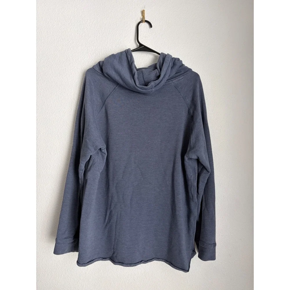 Nike‎ Sportswear Cowl Neck Hoodie Navy Blue Heathered Pullover Womens Large